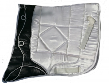 Saddlepad Barock for Showriding " Jerez"  in white/black with silver lace